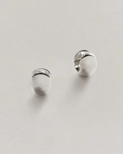 Annika Inez Cigar Band Hoops - Small Silver