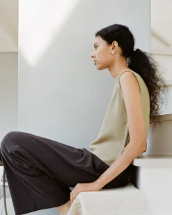 Annika Inez Cigar Band Hoops - Small Silver