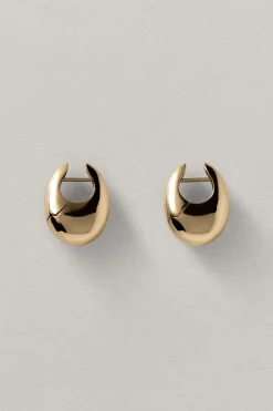 Annika Inez Sloping Hinge Hoops - Gold