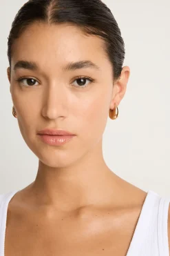 Annika Inez Sloping Hinge Hoops - Gold