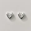 Annika Inez Small Heart Hoop Earrings - Silver