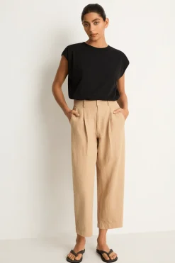 Apiece Apart Bari Crop Trouser - Desert