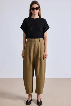 Apiece Apart Bari Crop Trouser - Toffee