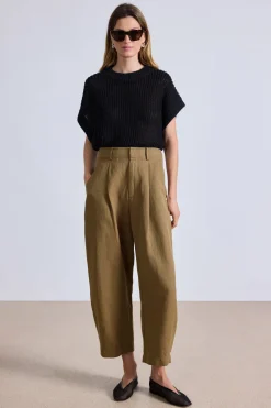 Apiece Apart Bari Crop Trouser - Toffee