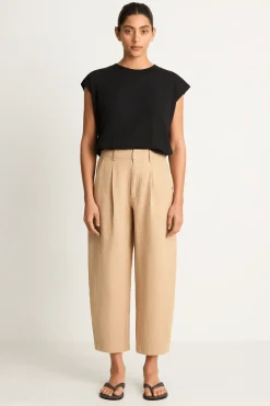 Apiece Apart Bari Crop Trouser - Desert