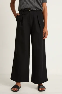 Apiece Apart Cropped Cara Wide Leg Pant - Black