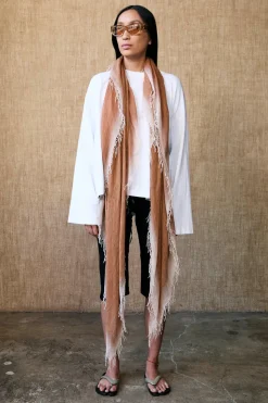 Chan Luu Cashmere & Silk Scarf - Brown Burnout