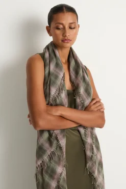 Chan Luu Cashmere & Silk Scarf - Forest Plaid