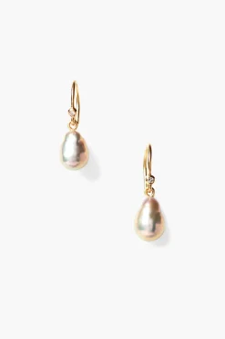 Chan Luu 14K Edison Earrings - Grey Pearl