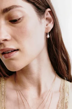 Chan Luu 14K Edison Earrings - Grey Pearl