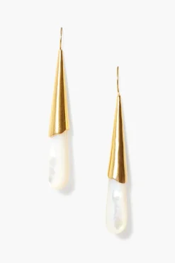 Chan Luu Tide Earrings - White Mother of Pearl