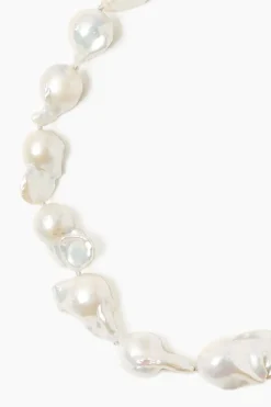 Chan Luu White Baroque Pearl Collar Necklace