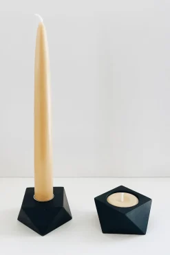 Daiyo Taper & Tealight Reversi Candle Holder - Black