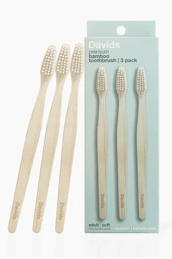 Davids Premium Bamboo Toothbrush Adult Soft 3 pack