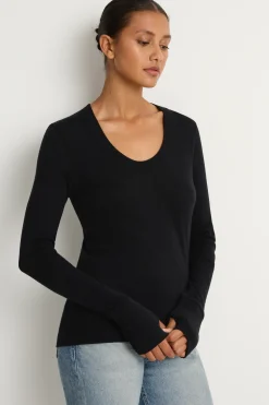 Enza Costa Cashmere Easy Cuffed U - Black