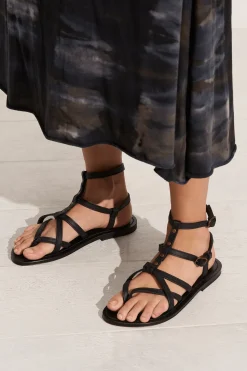 K. Jacques Larissa gladiator sandals in black