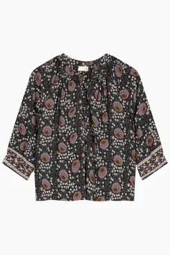 Natalie Martin Remy top in vintage flowers black/purple