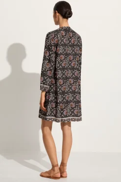 Natalie Martin Sammie short dress in vintage flowers black/purple