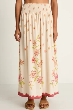 Natalie Martin Silk Bella Skirt - Starflower Cream