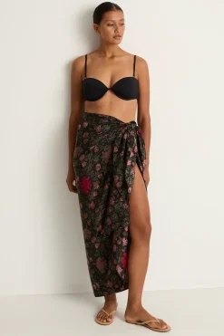 Natalie Martin Silk Sarong - Lehua Black