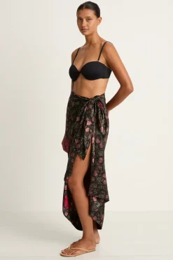 Natalie Martin Silk Sarong - Lehua Black