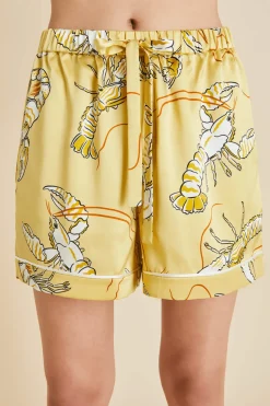 Olivia Von Halle Ingo Pajamas - Perseus Yellow Lobster - FINAL SALE