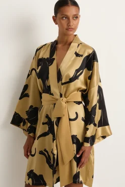Olivia Von Halle Mimi robe - Perriand Gold Panther
