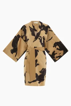 Olivia Von Halle Mimi robe - Perriand Gold Panther