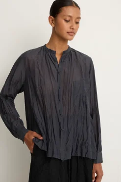 Pas De Calais Botanical Dye Blouse With Front Pocket - Green