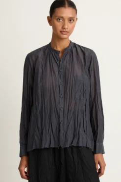 Pas De Calais Botanical Dye Blouse With Front Pocket - Green