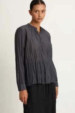 Pas De Calais Botanical Dye Blouse With Front Pocket - Green