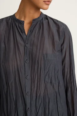 Pas De Calais Botanical Dye Blouse With Front Pocket - Green