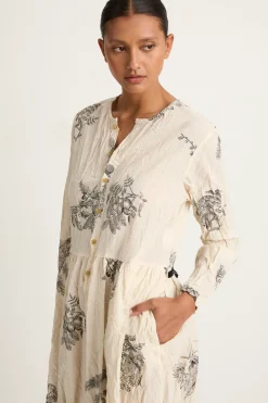 Pas De Calais Friends Of The Forest Print Dress - Natural