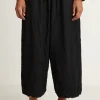 Pas De Calais Light Twill Crinkle Drop Crotch Pants - Black
