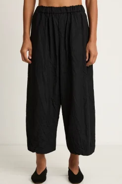 Pas De Calais Light Twill Crinkle Drop Crotch Pants - Black