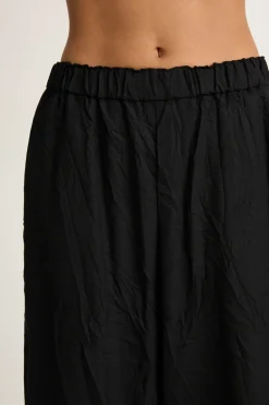 Pas De Calais Light Twill Crinkle Drop Crotch Pants - Black