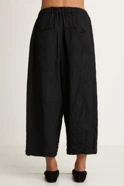 Pas De Calais Light Twill Crinkle Drop Crotch Pants - Black