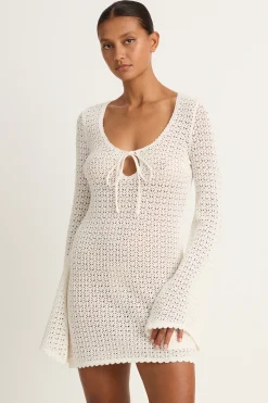 Peony Keyhole Mini Dress - Seashell