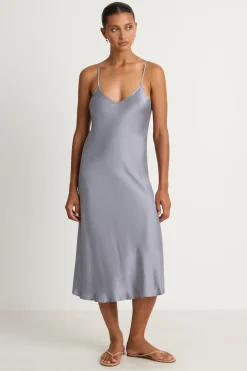 Silk Laundry 90s Slip Dress - Storm
