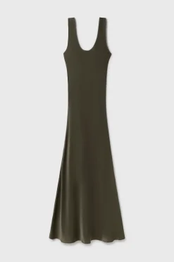 Silk Laundry Scoop Neck Dress - Pine