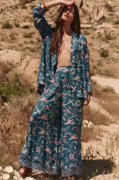 SPELL Desert Bandita Wide Leg Pant - Cobalt