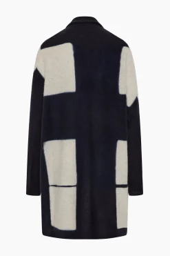 Suzusan Cashmere Seamless Upside Down Cape - Black / Light Grey