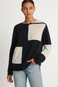 Suzusan Cashmere Seamless Long Pullover - Black / Light Grey