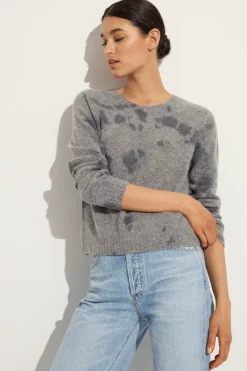 Suzusan Cashmere Seamless Short Pullover in grey / grey